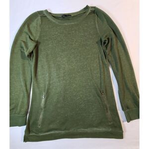 Cyrus Green Sweatshirt Womens Small Lightweight Pullover Zip Pocket Long Sleeve